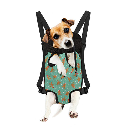 Little Gingerbread Man Pattern Print Pet Carrier Backpack