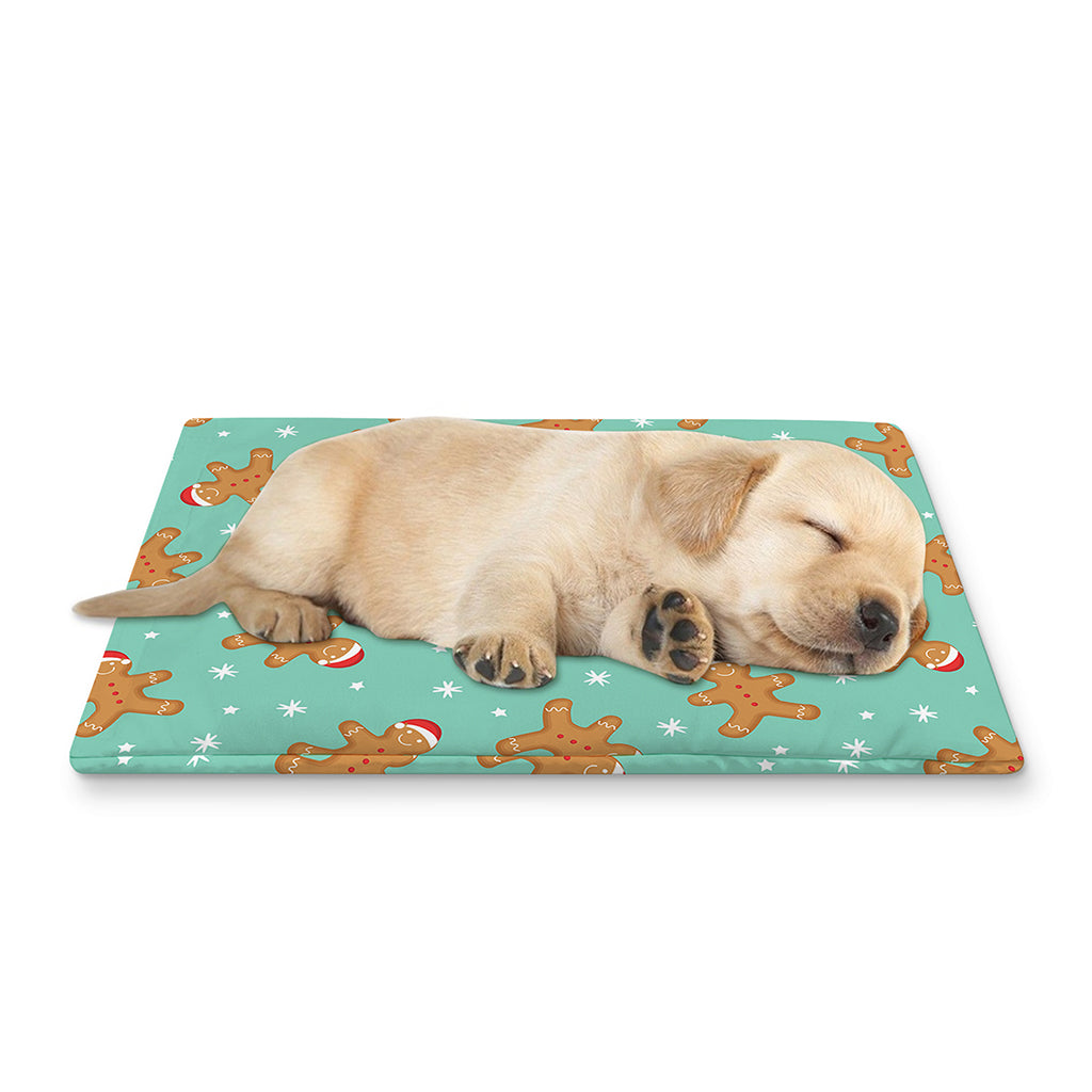 Little Gingerbread Man Pattern Print Pet Cooling Mat Cover