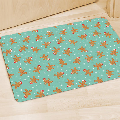 Little Gingerbread Man Pattern Print Polyester Doormat