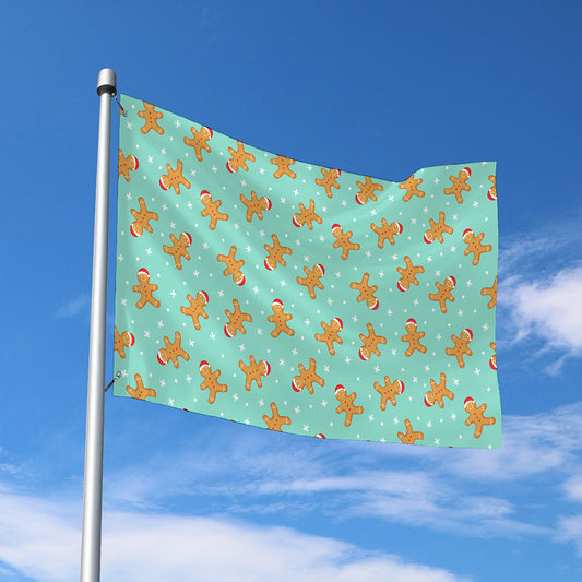 Little Gingerbread Man Pattern Print Polyester Flag