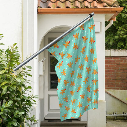 Little Gingerbread Man Pattern Print Polyester Flag