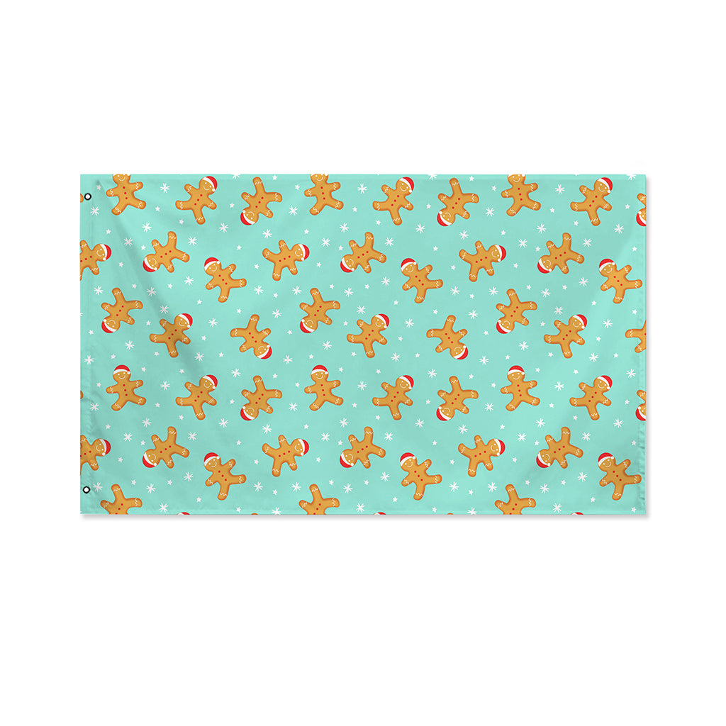 Little Gingerbread Man Pattern Print Polyester Flag