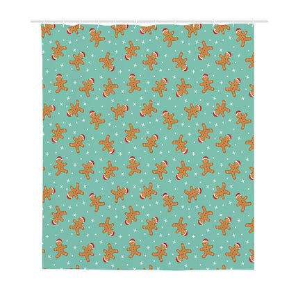 Little Gingerbread Man Pattern Print Polyester Shower Curtain