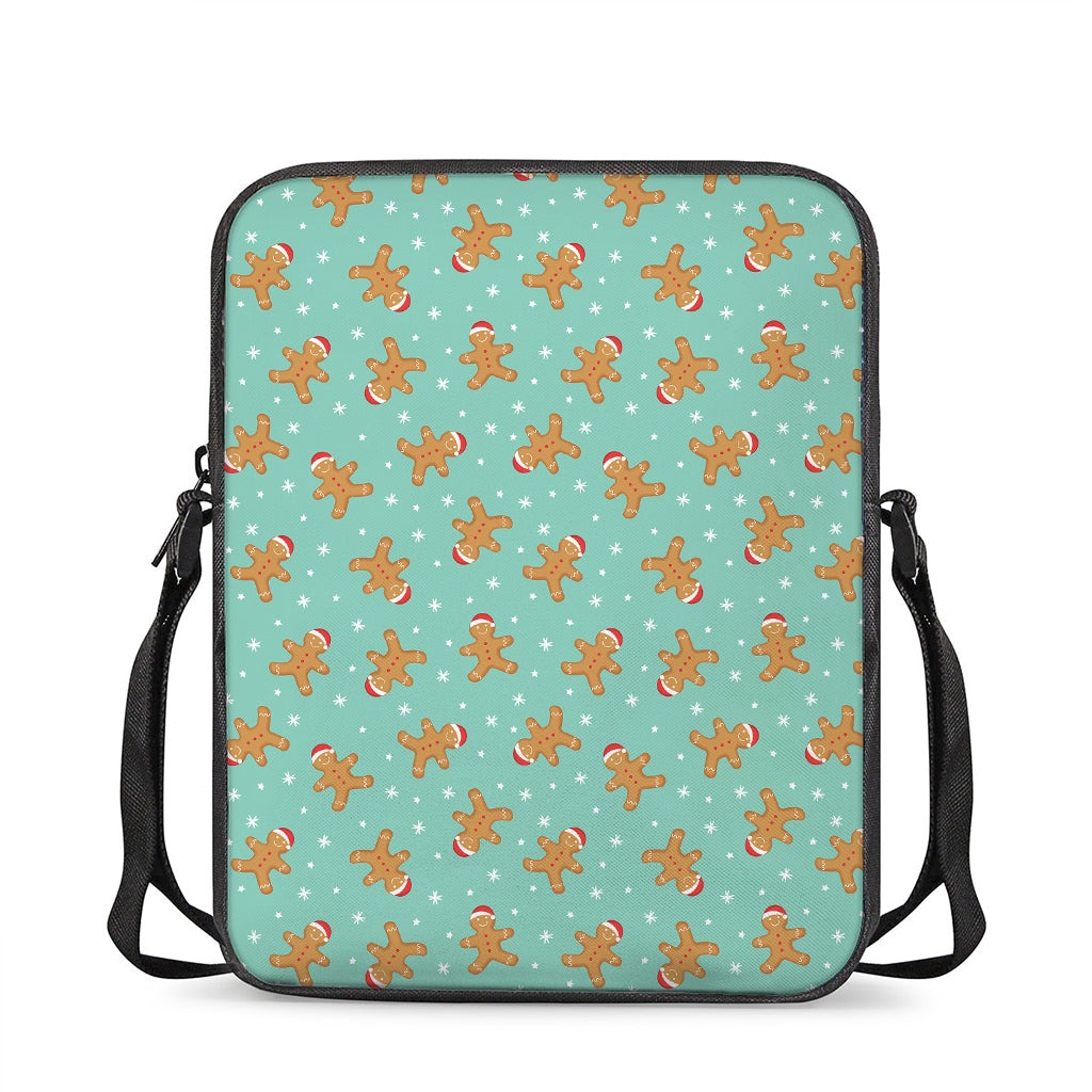Little Gingerbread Man Pattern Print Rectangular Crossbody Bag