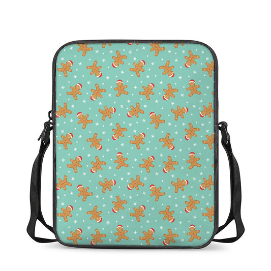 Little Gingerbread Man Pattern Print Rectangular Crossbody Bag