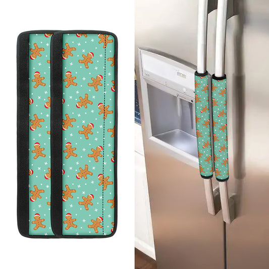 Little Gingerbread Man Pattern Print Refrigerator Handle Covers