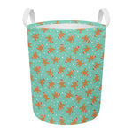 Little Gingerbread Man Pattern Print Round Laundry Basket