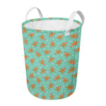 Little Gingerbread Man Pattern Print Round Laundry Basket