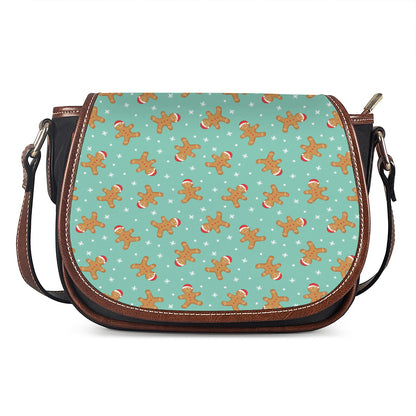 Little Gingerbread Man Pattern Print Saddle Bag