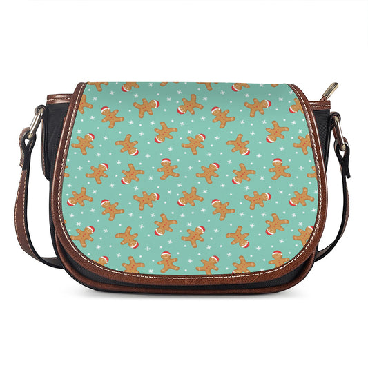 Little Gingerbread Man Pattern Print Saddle Bag