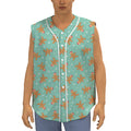 Little Gingerbread Man Pattern Print Sleeveless Baseball Jersey