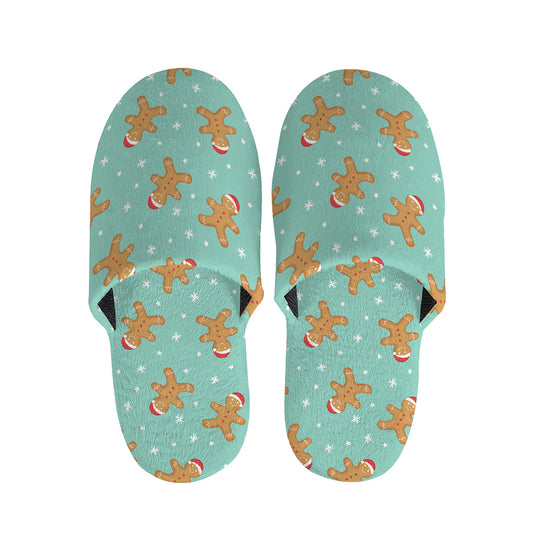 Little Gingerbread Man Pattern Print Slippers
