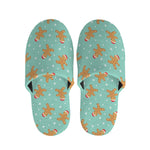Little Gingerbread Man Pattern Print Slippers
