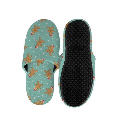 Little Gingerbread Man Pattern Print Slippers