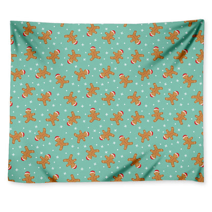 Little Gingerbread Man Pattern Print Tapestry