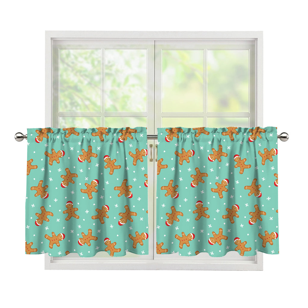 Little Gingerbread Man Pattern Print Tier Curtains