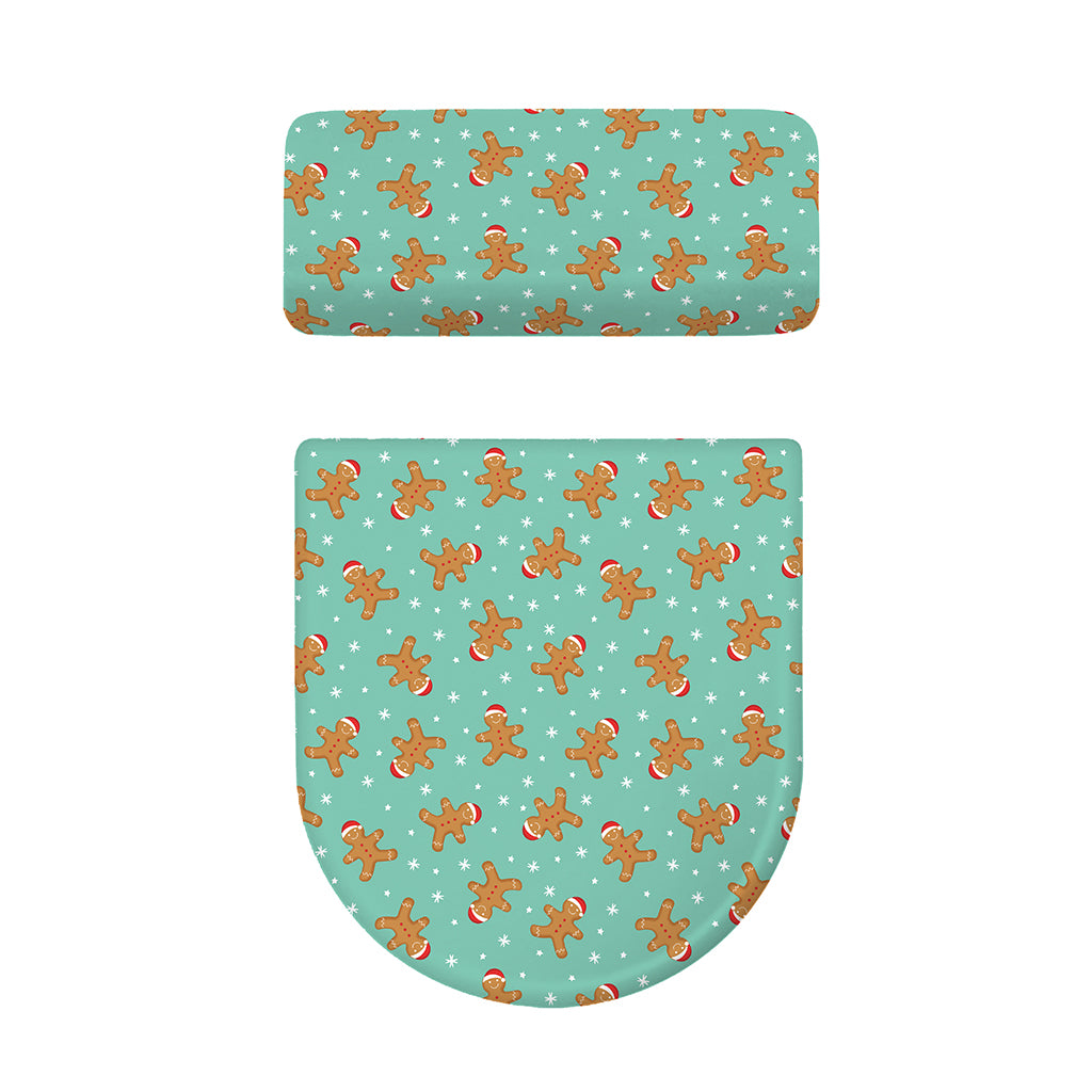 Little Gingerbread Man Pattern Print Toilet Lid And Tank Cover Set