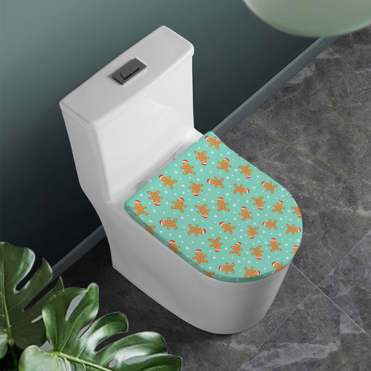 Little Gingerbread Man Pattern Print Toilet Lid Cover