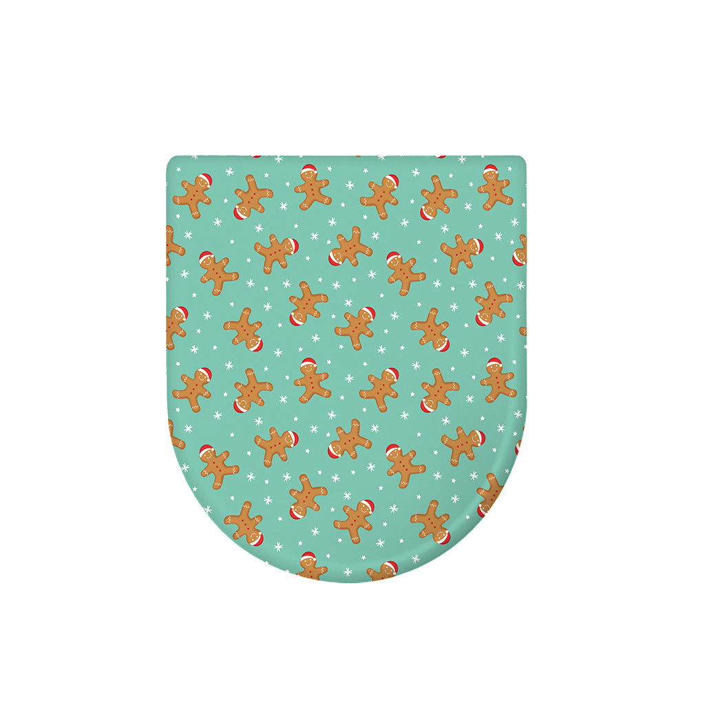 Little Gingerbread Man Pattern Print Toilet Lid Cover