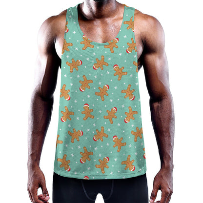 Little Gingerbread Man Pattern Print Training Tank Top