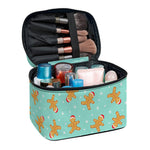 Little Gingerbread Man Pattern Print Travel Makeup Bag