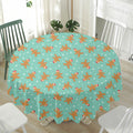 Little Gingerbread Man Pattern Print Waterproof Round Tablecloth