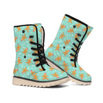Little Gingerbread Man Pattern Print Winter Boots