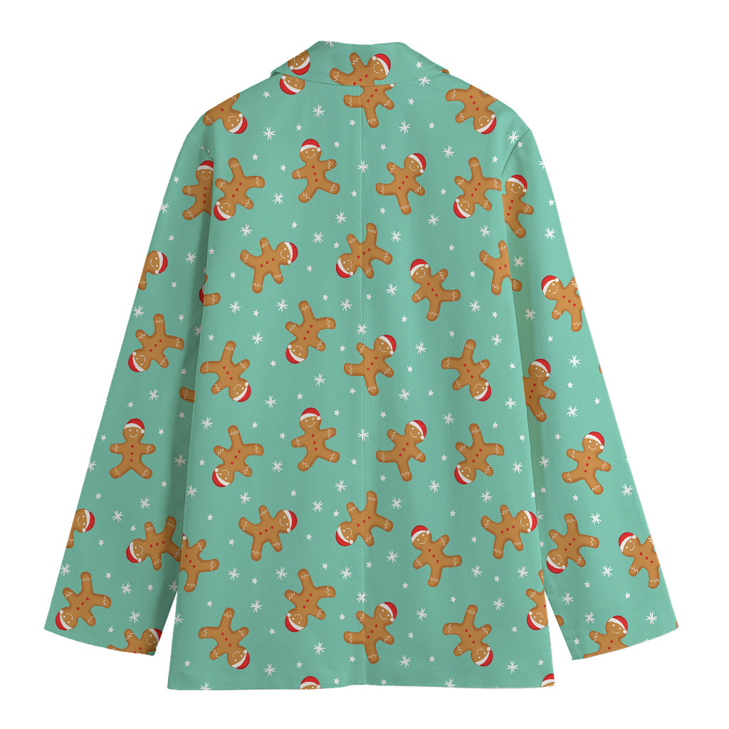 Little Gingerbread Man Pattern Print Women's Blazer