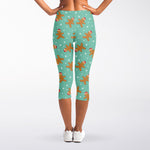 Little Gingerbread Man Pattern Print Women's Capri Leggings