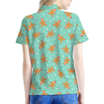 Little Gingerbread Man Pattern Print Women's Polo Shirt