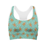 Little Gingerbread Man Pattern Print Women's Sports Bra