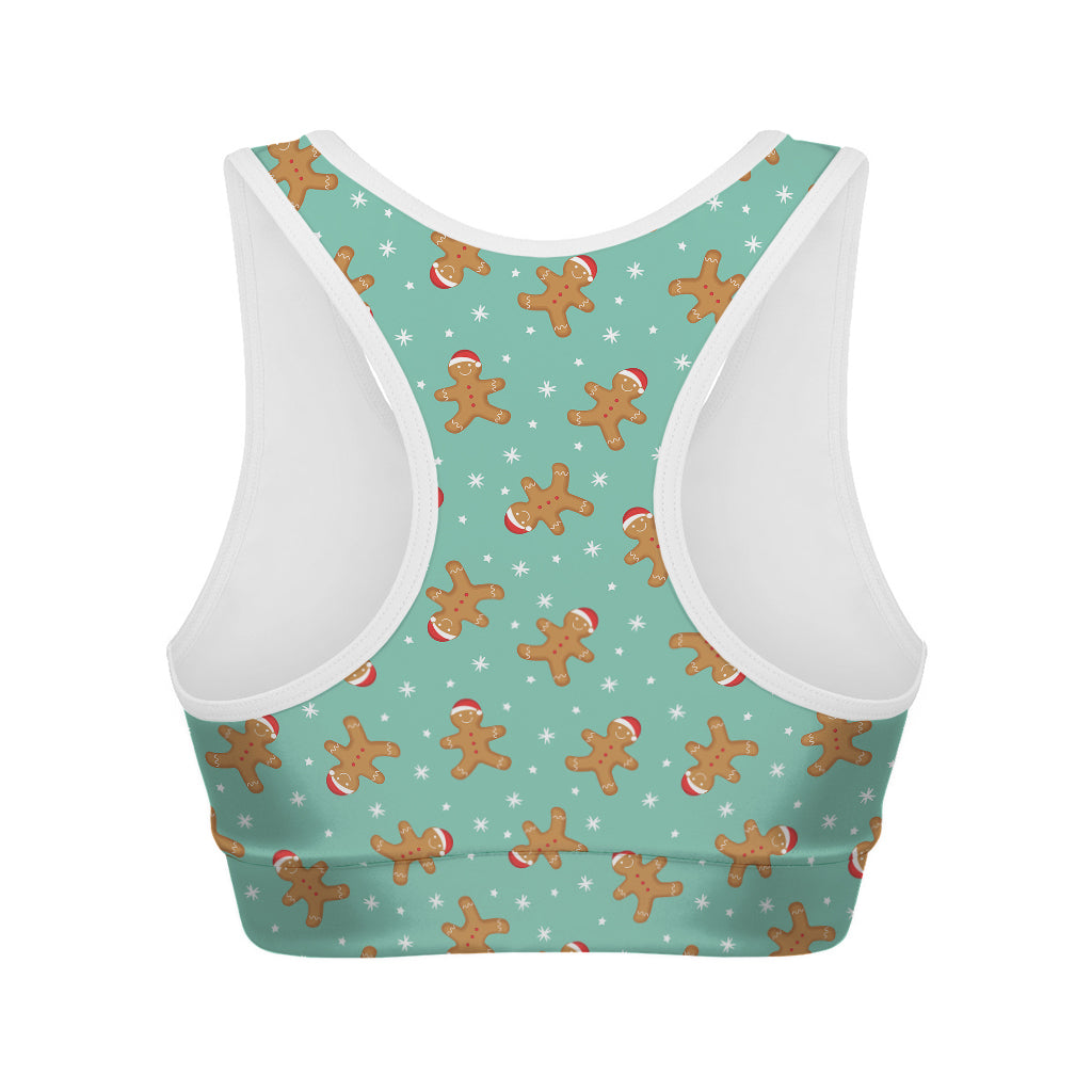 Little Gingerbread Man Pattern Print Women's Sports Bra