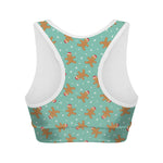 Little Gingerbread Man Pattern Print Women's Sports Bra
