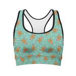 Little Gingerbread Man Pattern Print Women's Sports Bra
