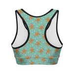 Little Gingerbread Man Pattern Print Women's Sports Bra