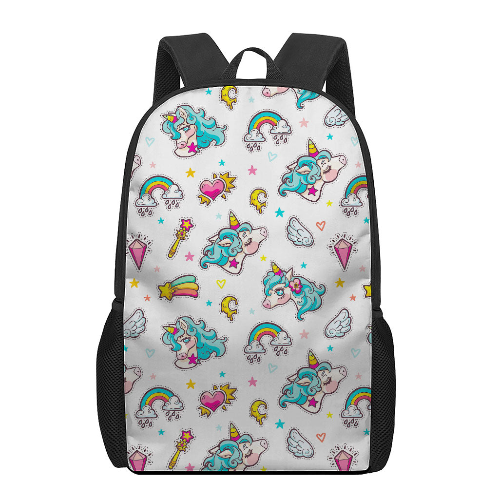 Little Girly Unicorn Pattern Print 17 Inch Backpack