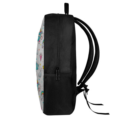 Little Girly Unicorn Pattern Print 17 Inch Backpack