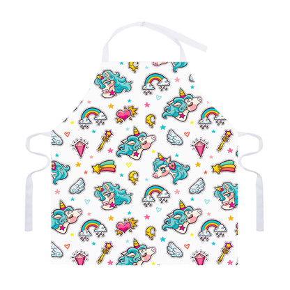 Little Girly Unicorn Pattern Print Adjustable Apron