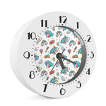 Little Girly Unicorn Pattern Print Alarm Clock