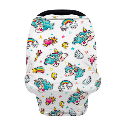 Little Girly Unicorn Pattern Print Baby Seat Cover