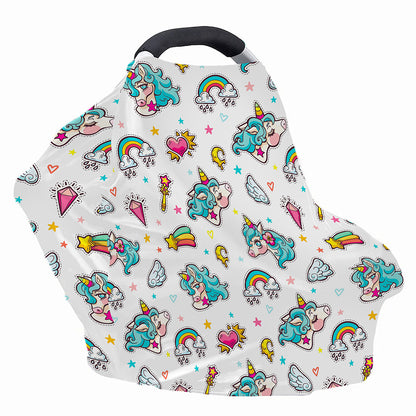 Little Girly Unicorn Pattern Print Baby Seat Cover