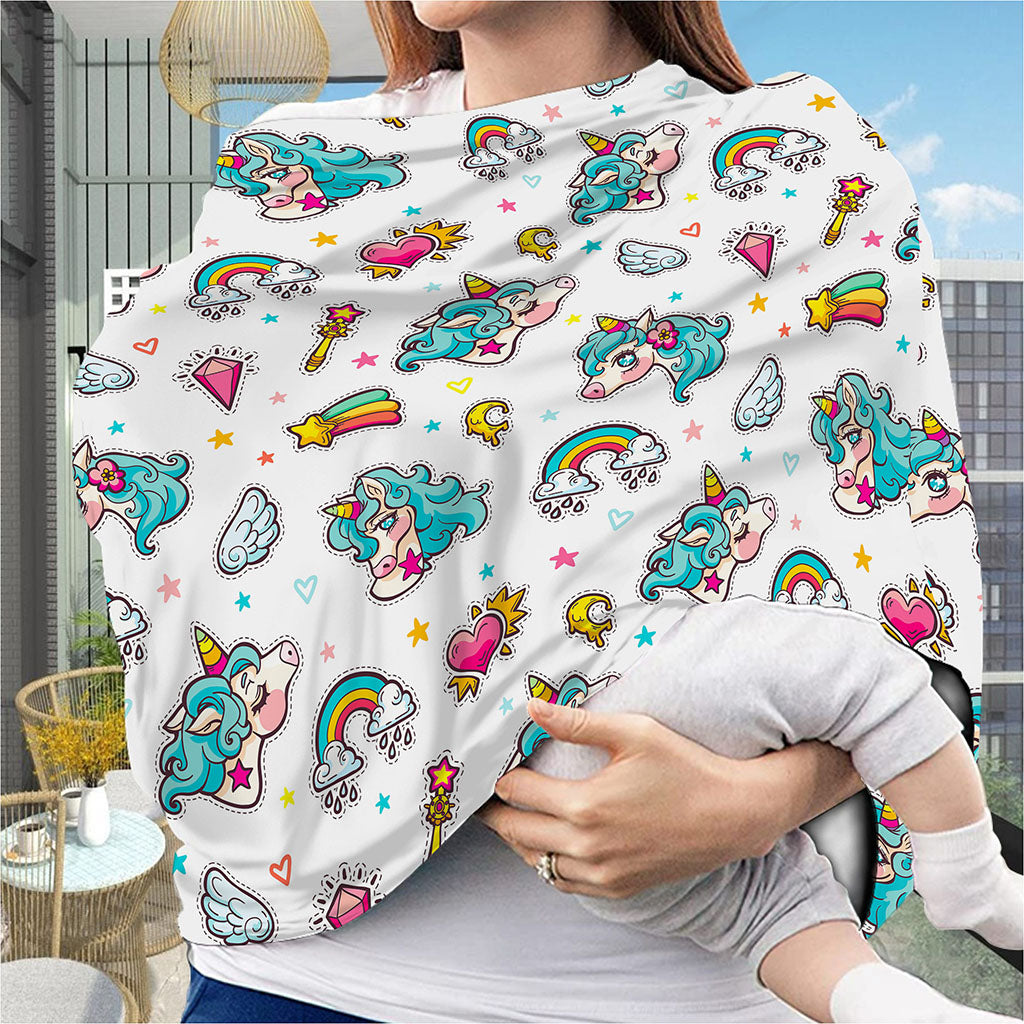 Little Girly Unicorn Pattern Print Baby Seat Cover