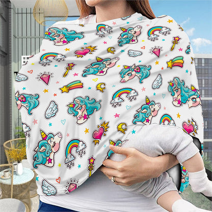 Little Girly Unicorn Pattern Print Baby Seat Cover