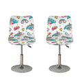 Little Girly Unicorn Pattern Print Bar Stool Covers