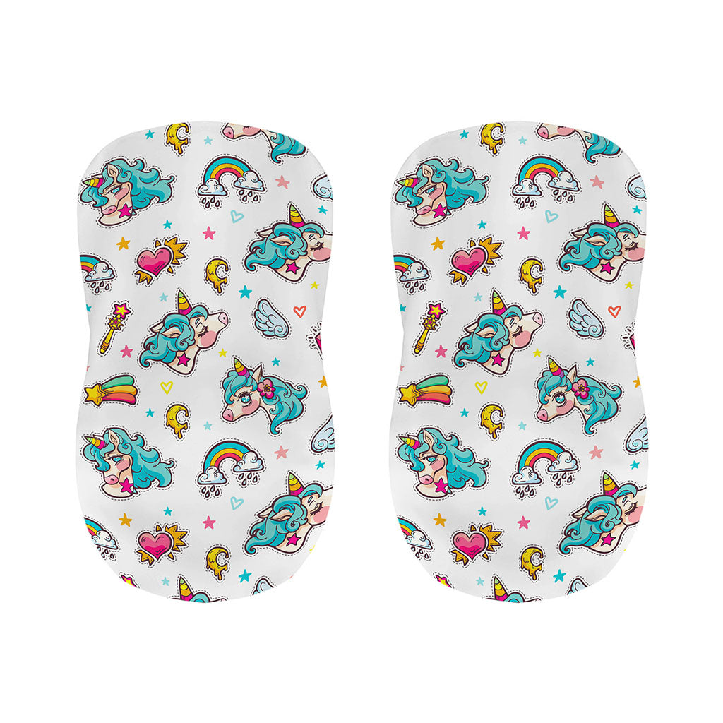 Little Girly Unicorn Pattern Print Bar Stool Covers