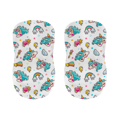 Little Girly Unicorn Pattern Print Bar Stool Covers