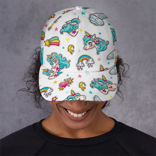 Little Girly Unicorn Pattern Print Baseball Cap