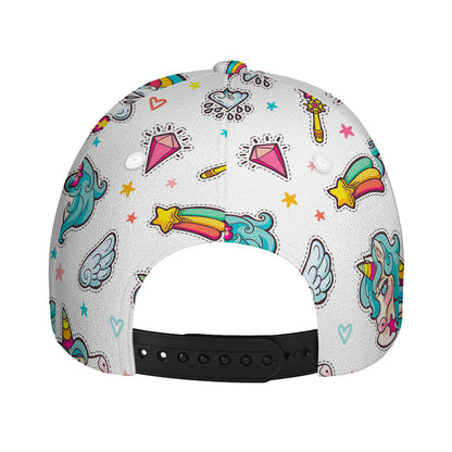 Little Girly Unicorn Pattern Print Baseball Cap