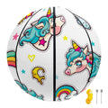 Little Girly Unicorn Pattern Print Basketball