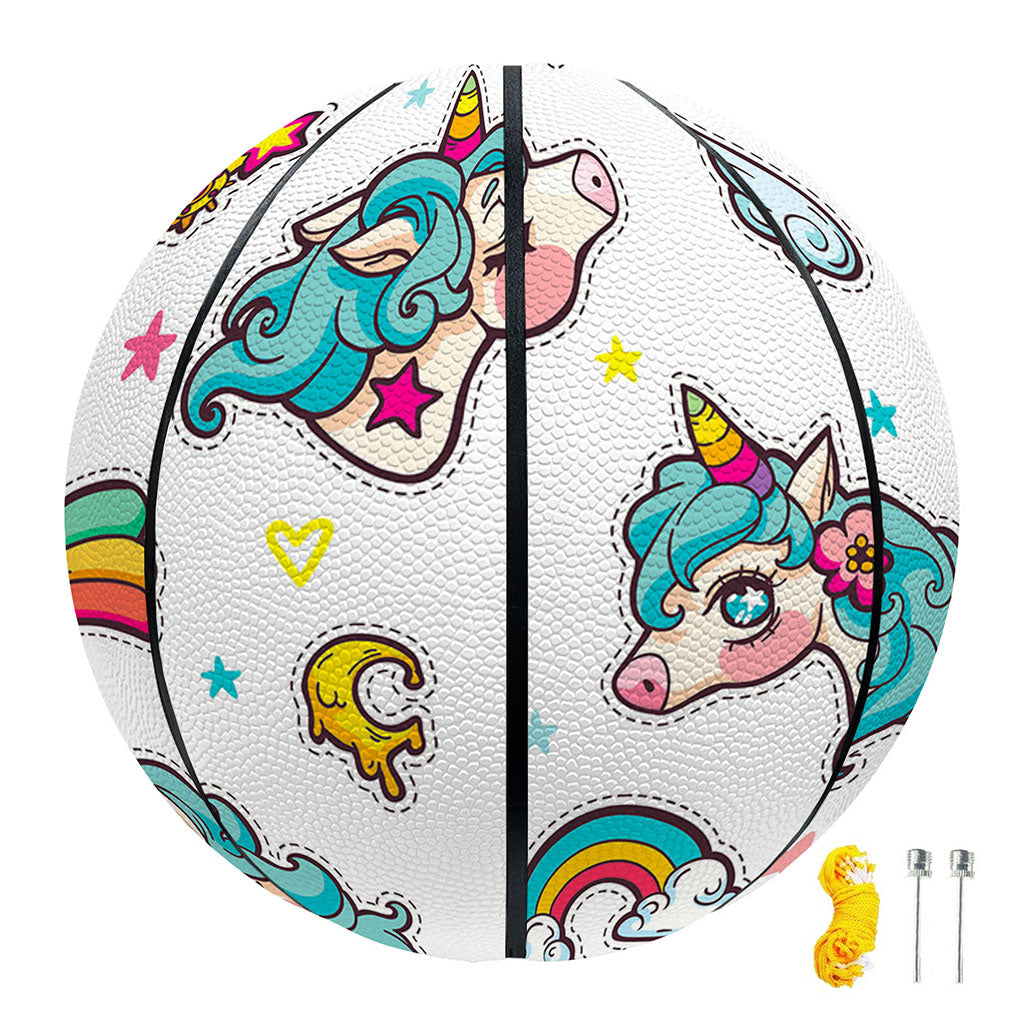 Little Girly Unicorn Pattern Print Basketball